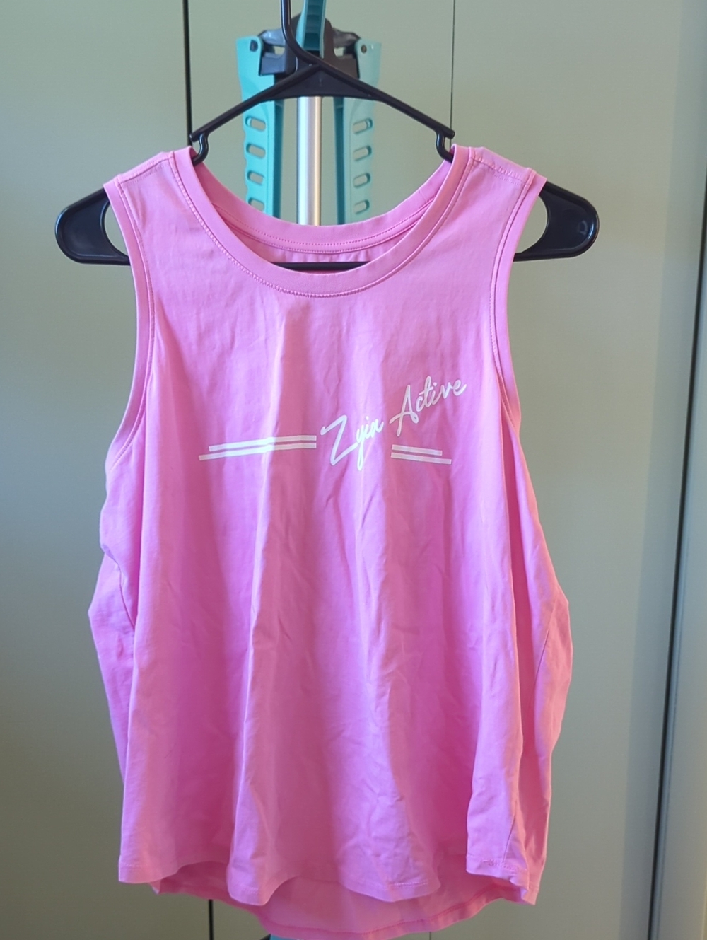ZYIA Pink Active Tank Top with White Logo